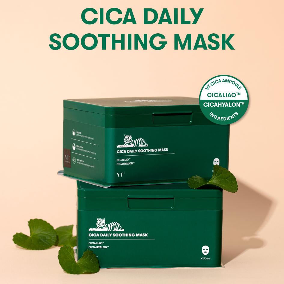 CICA DAILY SOOTHING MASK 30枚入り4箱 VT Cosmetics CICA Daily Soothing Skincare Mask (Pack of 30